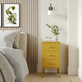 The Richmond - Industrial Style Metal Drawers In Mustard - Urban Lockers