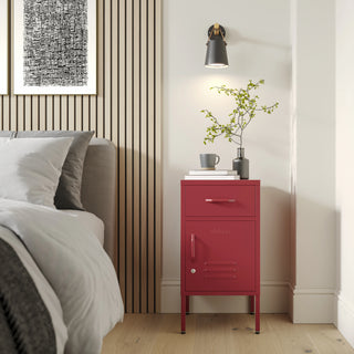 The Bromley - Side Table, Storage Locker Red - Urban Lockers