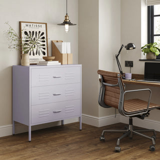 The Lambeth - Industrial Style Metal Drawers In Lilac - Urban Lockers