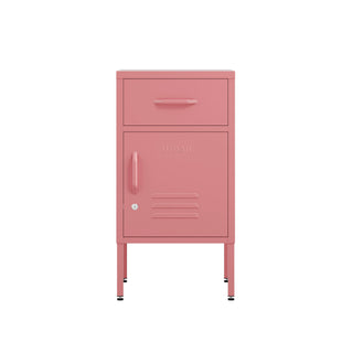 Bedside table locker with one draw and one cupboard in flamingo pink