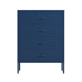 The Harrow four drawer metal locker in navy blue