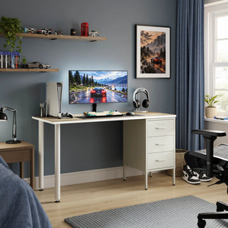 The Richmond Children/Teenage Desk with Vanilla Drawers - Oak Desktop - Urban Lockers
