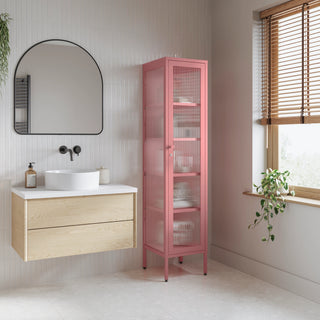 The Wimbledon - Fluted Glass Single Door Locker In Flamingo - Urban Lockers