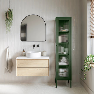 The Wimbledon - Fluted Glass Single Door Locker In Forest - Urban Lockers