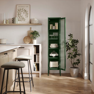 The Wimbledon - Fluted Glass Single Door Locker In Forest - Urban Lockers