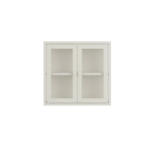 The Chester - Fluted Glass Wall Cabinet In Vanilla - Urban Lockers