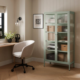 The Regent  - Fluted Glass Double Door Locker In Sage - Urban Lockers