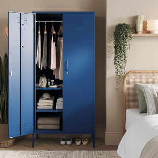 The Chelsea - Tall Double Door Storage Locker In Navy Blue - Urban Lockers