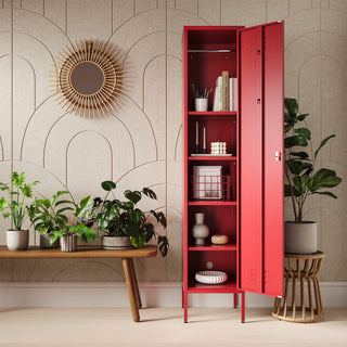The Bexley - Tall Single Door Storage Locker In Red - Urban Lockers